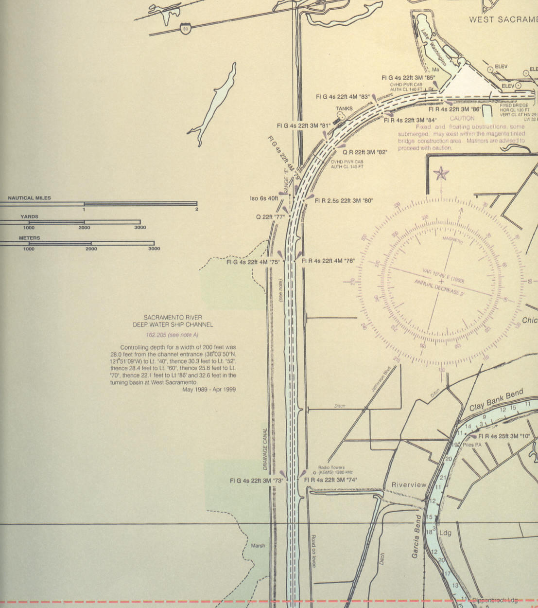 Chart of LWSC and the beginning of the shipping channel