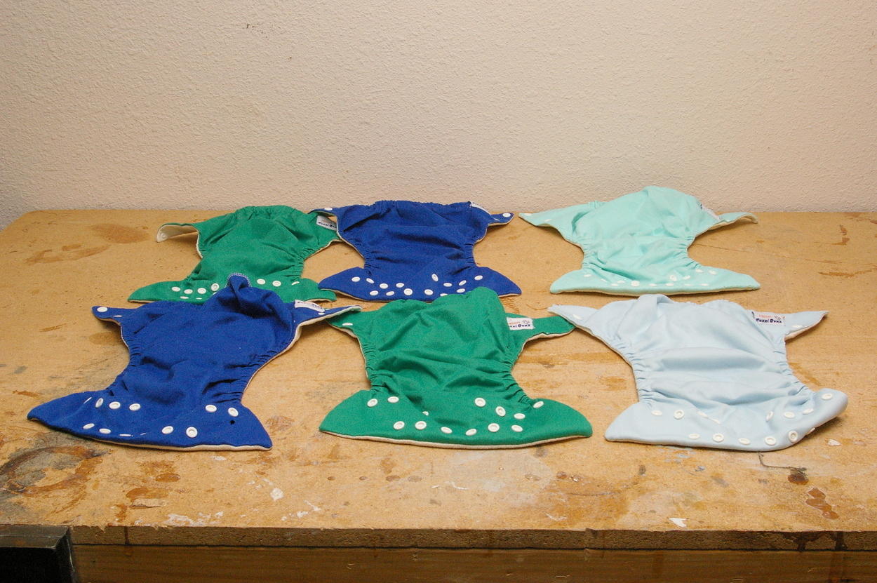 Fuzzi Bunz Diapers
6 Medium sized
Outside view