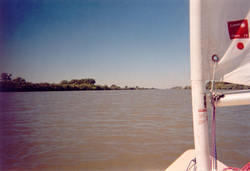 Now a couple miles into the channel - Notice the "new" water color